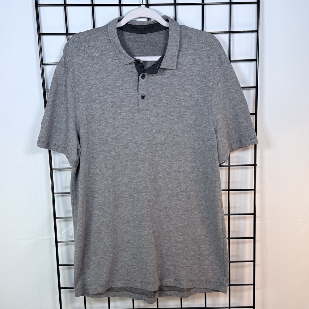 LULULEMON Evolution Polo Shirt Mens XL Gray Golf Athleisure Casual Preppy Active